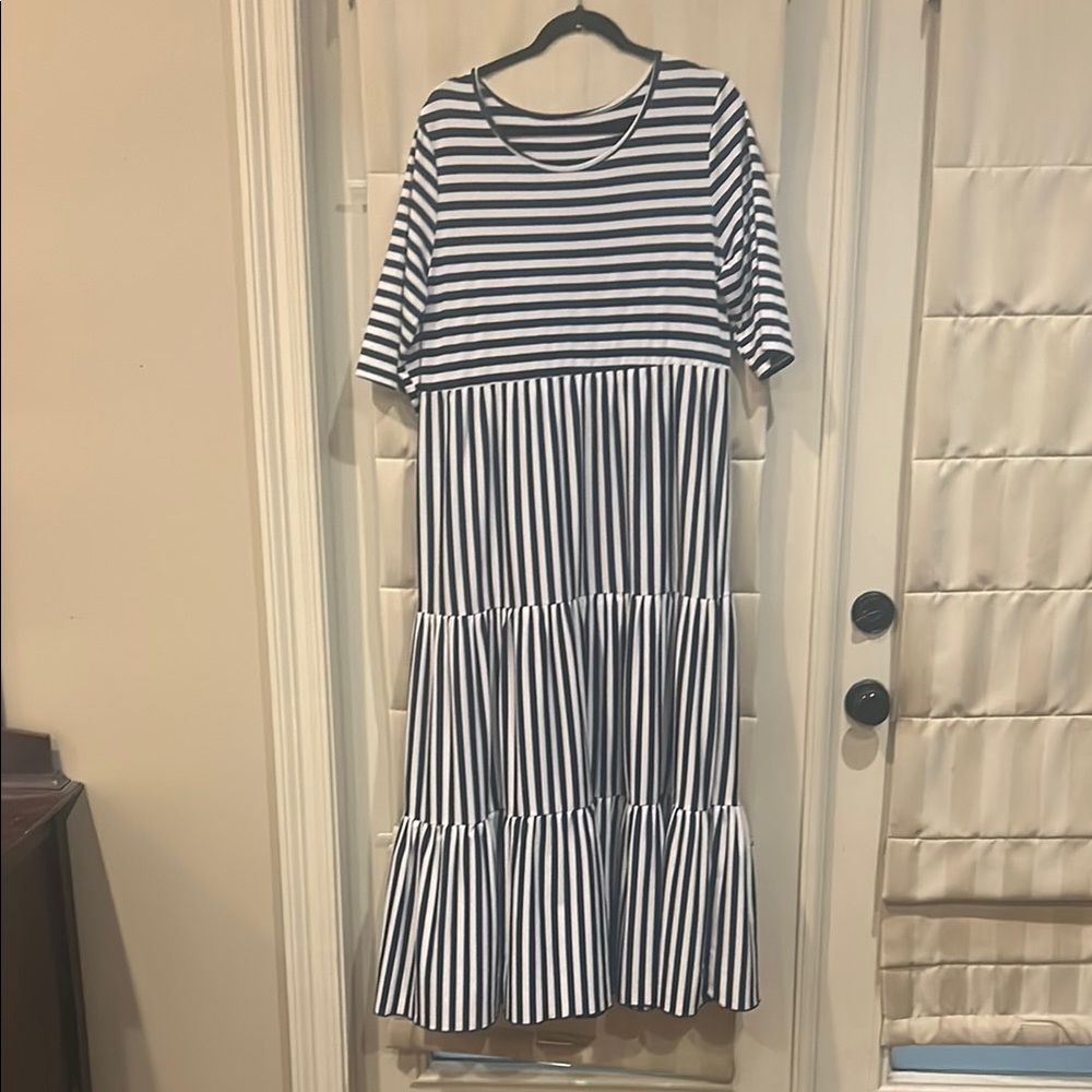 Striped Black and White Maxi Dress